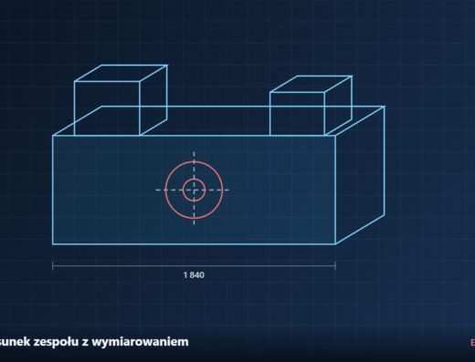 Rysunek zespołu z wymiarowaniem