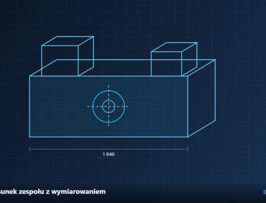 Rysunek zespołu z wymiarowaniem